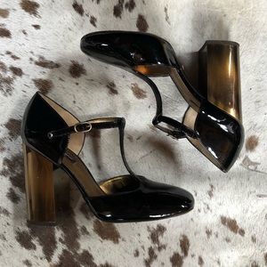 Dolce and Gabbana patent leather t-strap pumps